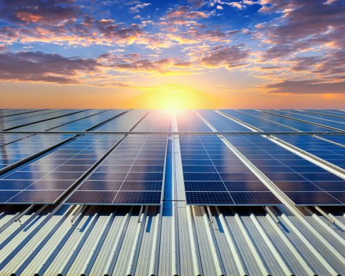 Solar panels on the roof. (Solar cell)